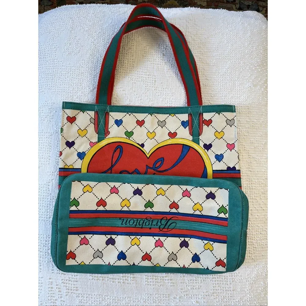 Brighton Love Joy Canvas Heart Tote Bag Joy Heart Tag Christmas Elf Shopping
